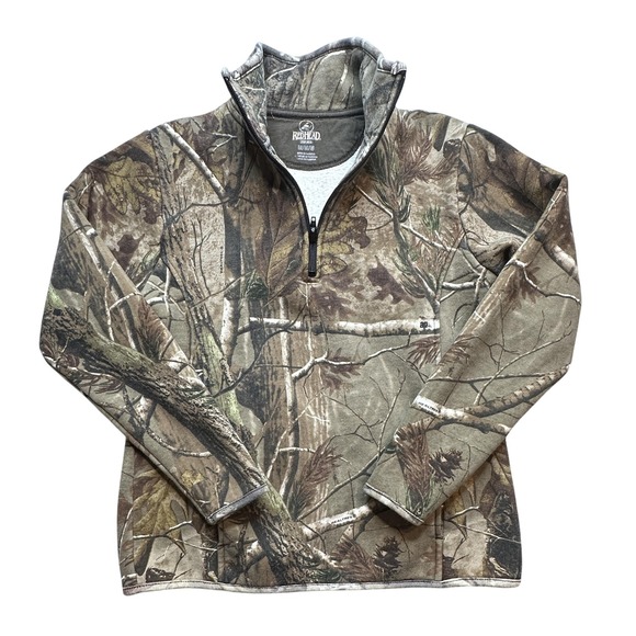 RedHead Pullover Womens Medium Brown Realtree Camo Quarter Zip Fleece Hunting